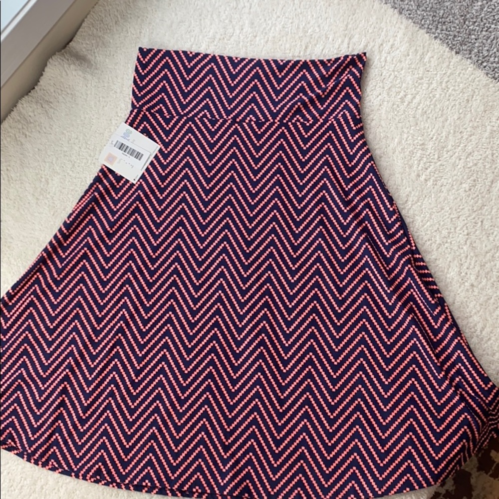 Coral and Navy Soft Skirt